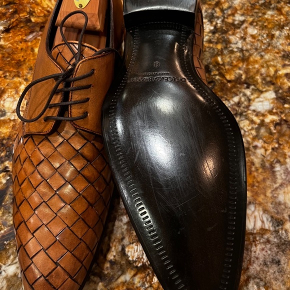 Dolce & Gabbana Tan Woven Leather Oxfords